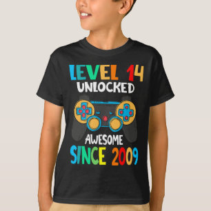 Camiseta Nivel 14 Desbloqueado desde 2009-14º cumpleaños