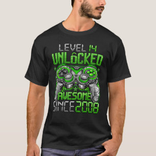 Camiseta Nivel 14 desbloqueado increíble desde 2008 14º cum