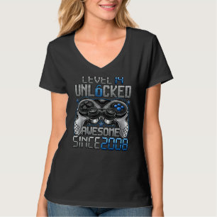 Camiseta Nivel 14 desbloqueado increíble desde 2008 14º cum