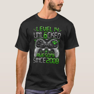 Camiseta Nivel 14 desbloqueado increíble desde 2008 14º cum