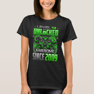 Camiseta Nivel 14 desbloqueado increíble desde 2009 14º cum
