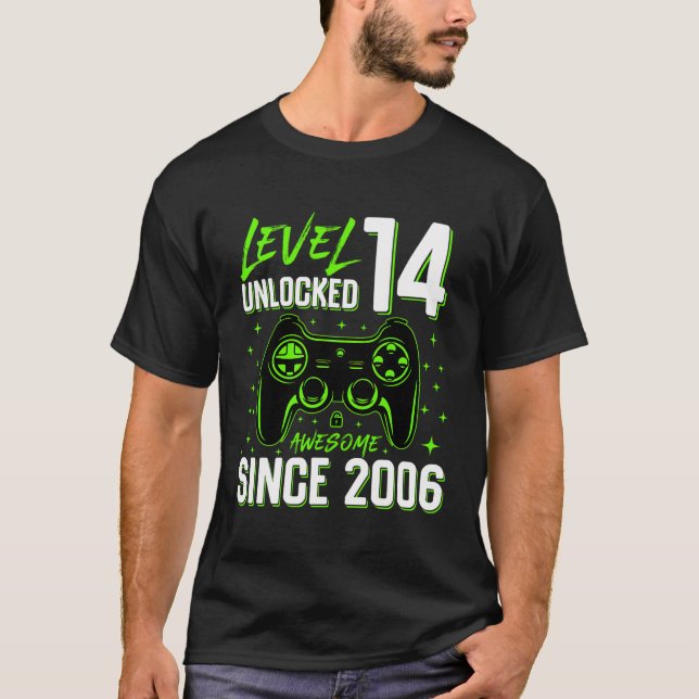 Camiseta Nivel 14 Desbloqueados Impresionantes Videojuego 2 (Anverso)