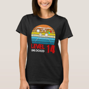 Camiseta Nivel 14 Video Gamer desbloqueado 14th Birthday Me