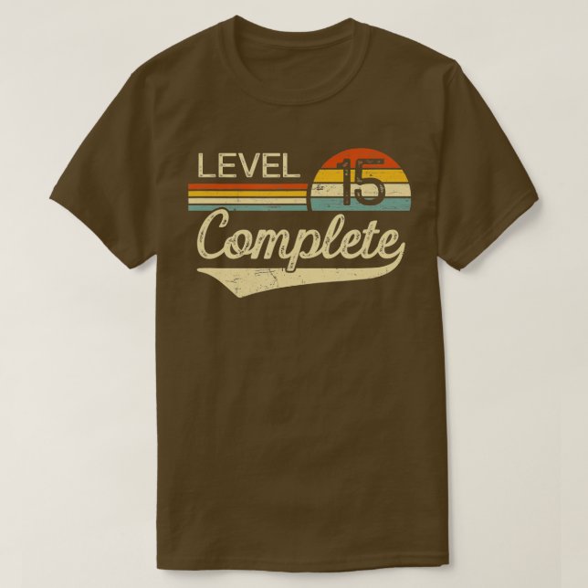 Camiseta Nivel 15 Complete 15 años de Boda Aniversario Gif (Diseño del anverso)