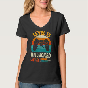 Camiseta Nivel 15 Desbloqueado Impresionante 15 Video Game