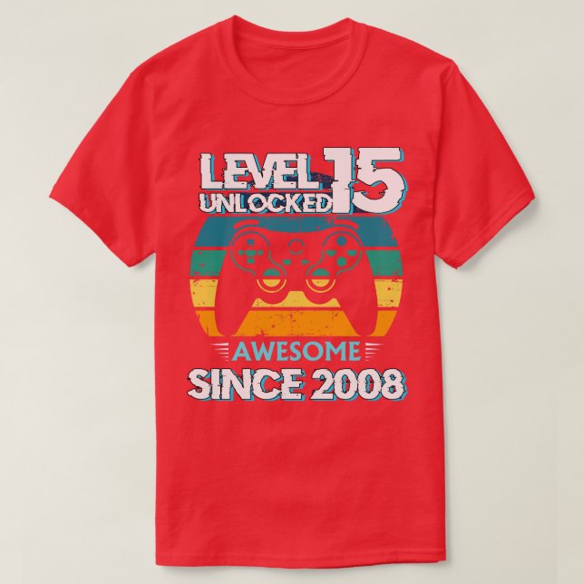 Camiseta Nivel 15 Desbloqueado Impresionante 2008 Jugador d (Diseño del anverso)