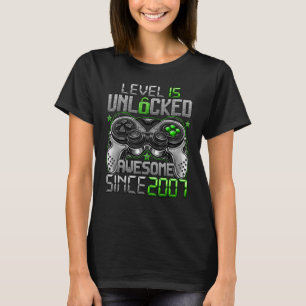 Camiseta Nivel 15 desbloqueado increíble desde 2007 15º cum