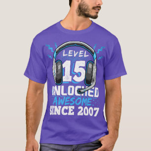 Camiseta Nivel 15 Desbloqueados Impresionante Juego de Vide