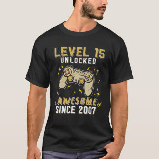 Camiseta Nivel 15 Desbloqueados Impresionantes Videojuego 2