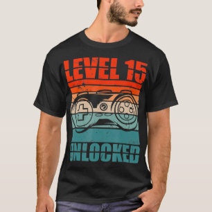 Camiseta Nivel 15 Video Gamer Boy 15th Birthday G