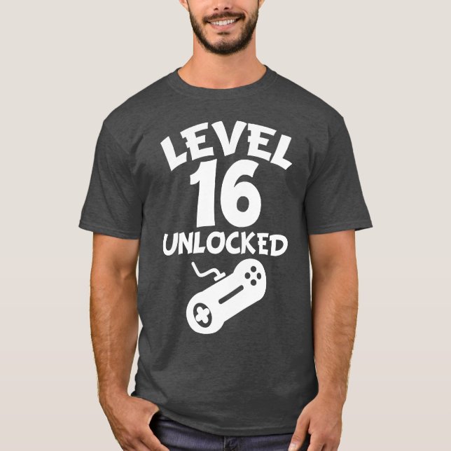 Camiseta Nivel 16 abierto décimosexto cumpleaños de los (Anverso)