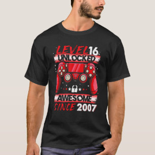 Camiseta Nivel 16 Desbloqueado desde 2007 16º cumpleaños
