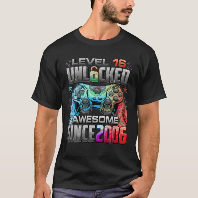 Camiseta Nivel 16 Desbloqueado Impresionante Desde 2006 16º (Anverso)