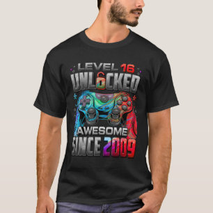 Camiseta Nivel 16 Desbloqueado Increíble Desde 2009 Cumplea