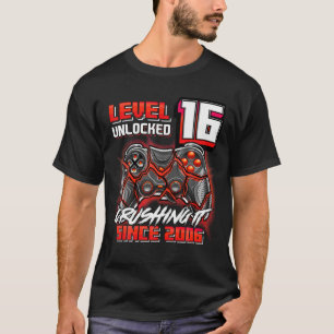 Camiseta Nivel 16 Desbloqueados Aplastándolo 2006 Video Gam