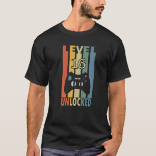 Camiseta Nivel 16 Retro de juegos de vintage desbloqueado 1
