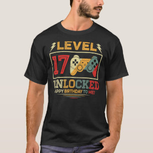 Camiseta Nivel 17 de edad 17 años desbloqueado 17º cumpleañ