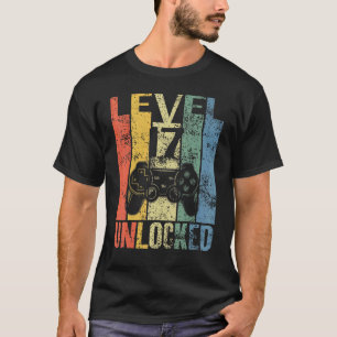 Camiseta Nivel 17 Desbloqueado 17º Cumpleaños Para Los Vide