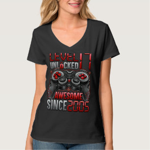 Camiseta Nivel 17 Desbloqueado desde 2005 17º cumpleaños