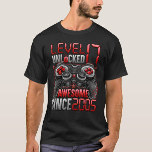 Camiseta Nivel 17 Desbloqueado desde 2005 17º cumpleaños