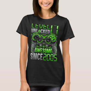 Camiseta Nivel 17 Desbloqueado desde 2005 17º cumpleaños