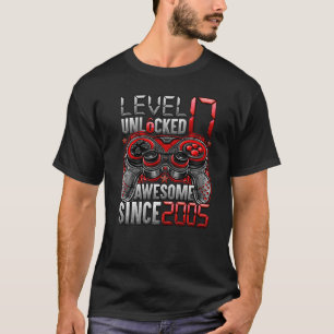 Camiseta Nivel 17 Desbloqueado desde 2005 17º cumpleaños