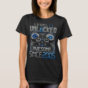 Camiseta Nivel 17 Desbloqueado desde 2005 17º cumpleaños