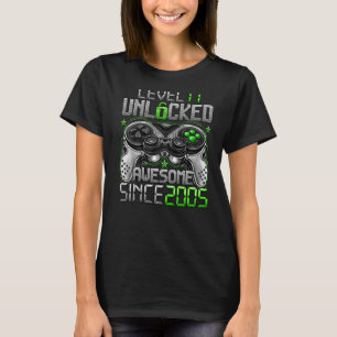Camiseta Nivel 17 Desbloqueado desde 2005 17º cumpleaños