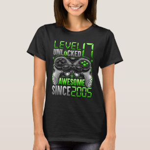 Camiseta Nivel 17 Desbloqueado desde 2005 17º cumpleaños
