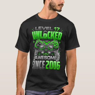 Camiseta Nivel 17 Desbloqueado desde 2006 17º cumpleaños