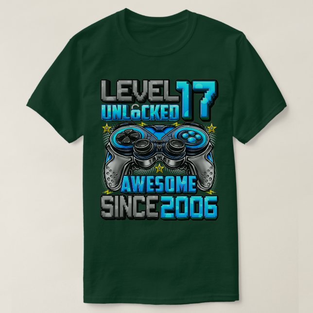 Camiseta Nivel 17 Desbloqueado desde 2006 17º cumpleaños (Diseño del anverso)