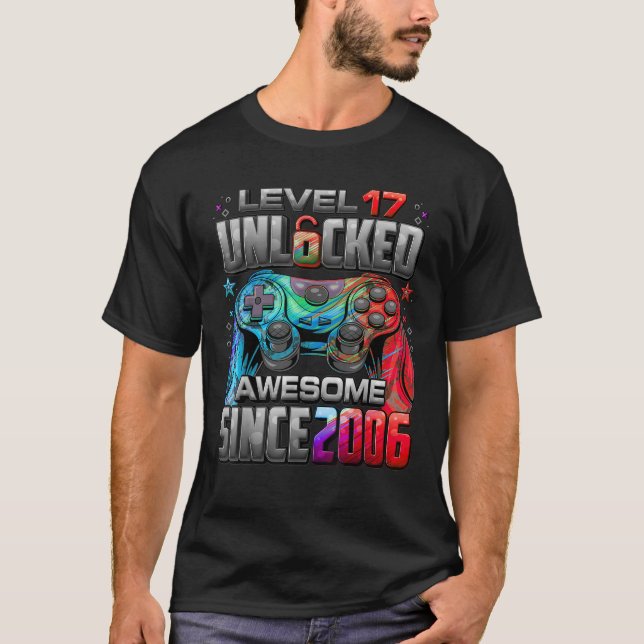 Camiseta Nivel 17 Desbloqueado desde 2006 17º cumpleaños (Anverso)