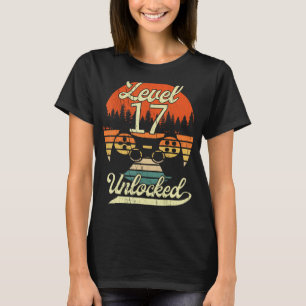 Camiseta Nivel 17 Hombres Desbloqueados Him Bday Video Game