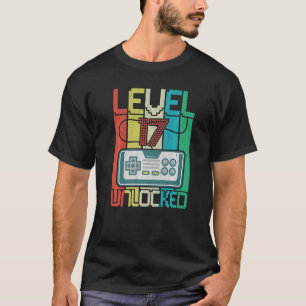Camiseta Nivel 17 Video Gamer desbloqueado 17 cumpleaños