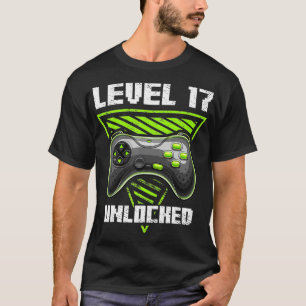 Camiseta Nivel 17 Videojuego retro desbloqueado 17 cumpleañ
