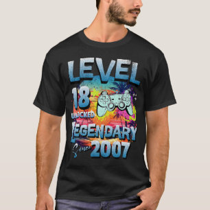 Camiseta Nivel 18 Años De Edad Desbloqueado Desde 2007 Lege