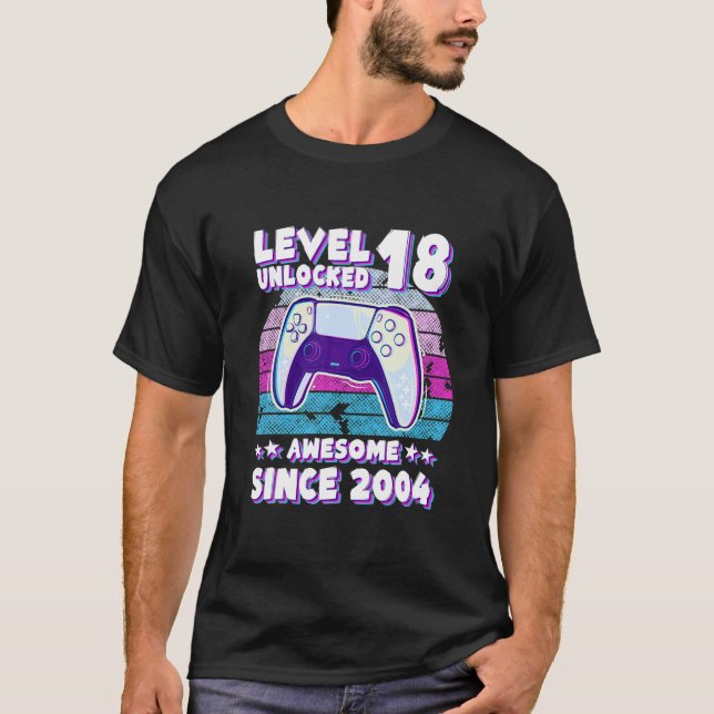 Camiseta Nivel 18 Chica de jugador de día libre 18 años de  (Anverso)