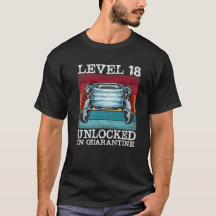 Camiseta Nivel 18 Desbloqueado En Los Video-Gamers Cuarente