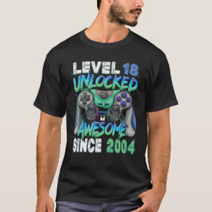 Camiseta Nivel 18 Desbloqueado Impresionante Desde 2004 18º