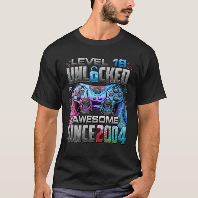 Camiseta Nivel 18 Desbloqueado Impresionante Desde 2004 18º (Anverso)