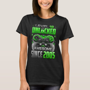 Camiseta Nivel 18 desbloqueado increíble desde 2005 18º cum