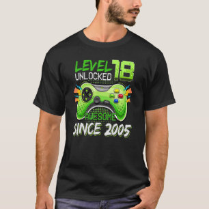 Camiseta Nivel 18 desbloqueado increíble desde 2005 18º cum