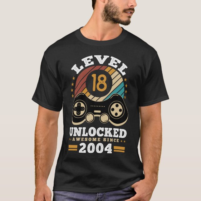 Camiseta Nivel 18 Desbloqueado increíble desde regalo de cu (Anverso)