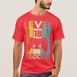 Camiseta Nivel 18 Desbloqueados 18º video cumpleaños regalo