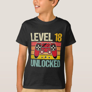 Camiseta Nivel 18 Video Gamer de época desbloqueado 18º nac
