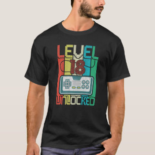 Camiseta Nivel 18 Video Gamer desbloqueado 18º cumpleaños