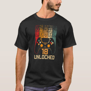 Camiseta Nivel 18 Video Gamer desbloqueado 18th Birthday Bo