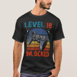 Camiseta Nivel 18 Video Gamer desbloqueado 18th Birthday Te<br><div class="desc">Nivel 18 Video Gamer desbloqueado 18th Birthday Tee</div>