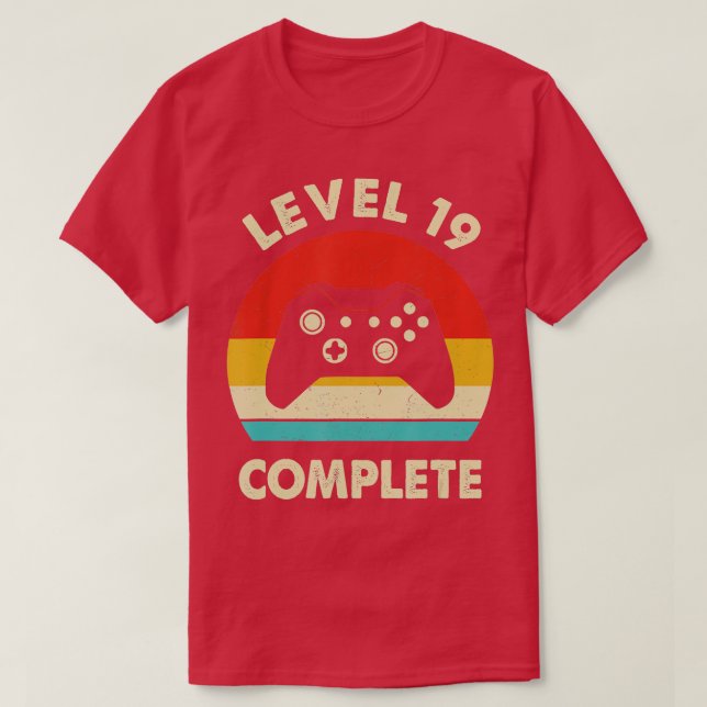 Camiseta Nivel 19º Boda Retro Completo de 19 años Anniver (Diseño del anverso)