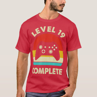 Camiseta Nivel 19º Boda Retro Completo de 19 años Anniver